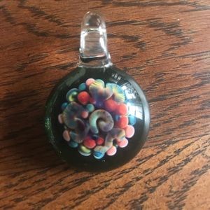 Glass pendant, hand blown glass pendant